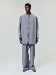 Wool Linen Collarless Sport Jacket