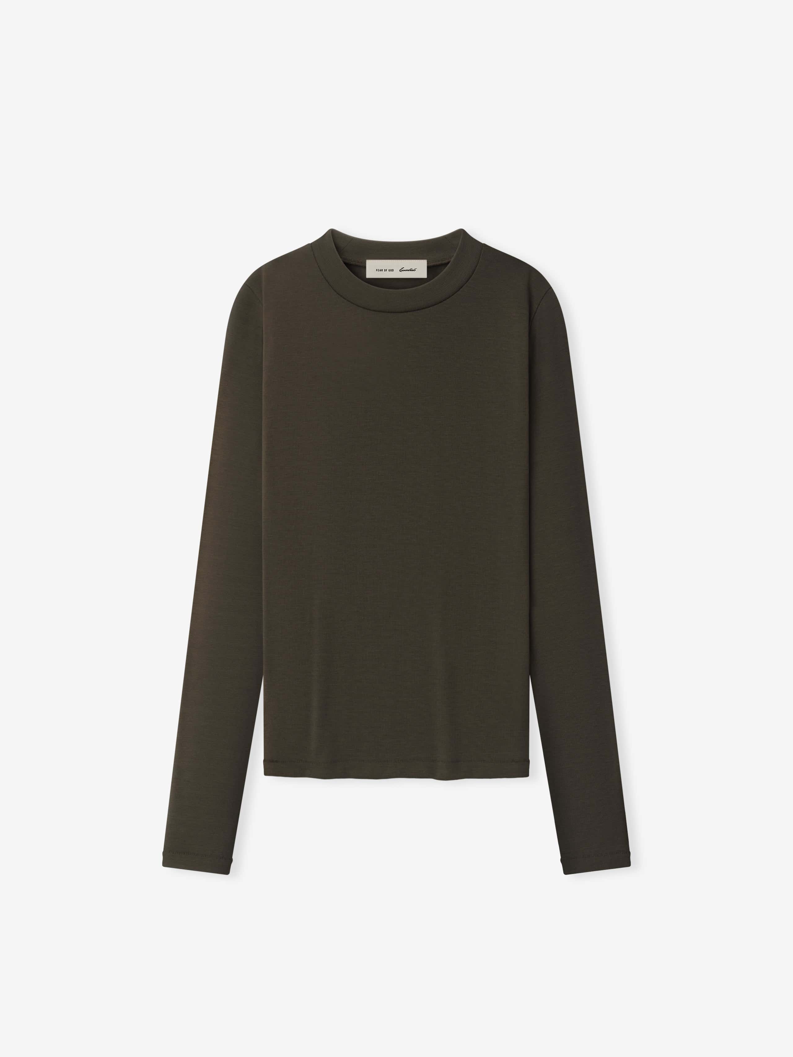 Womens Rib Fitted Long Sleeve Tee
