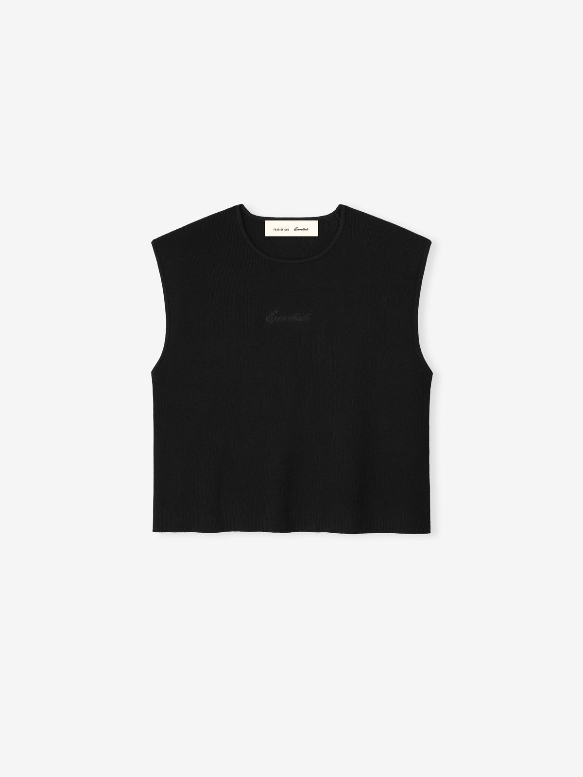 Womens Signature Rib Knit Cropped Top