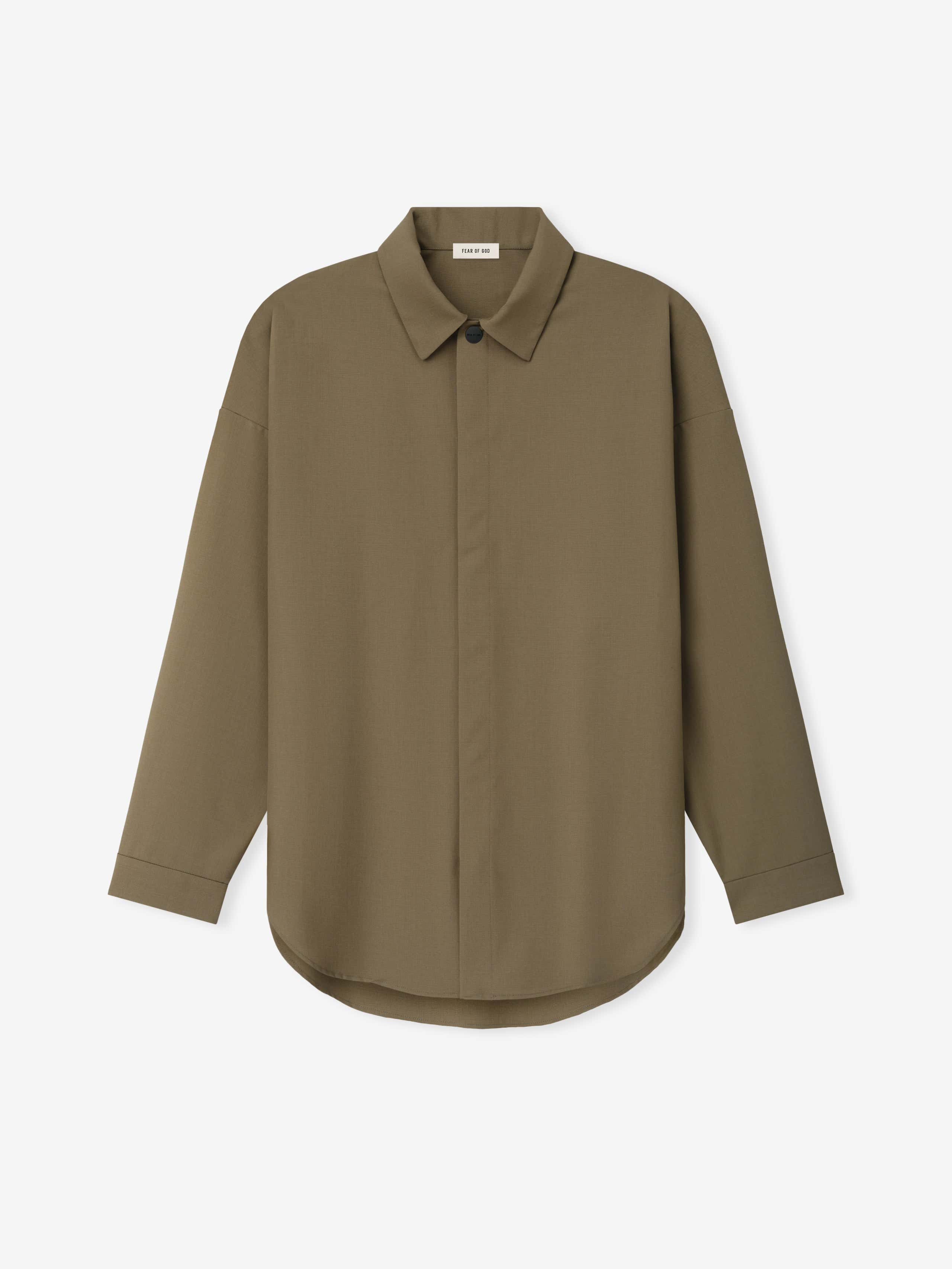 Wool Poplin Relaxed Shirt