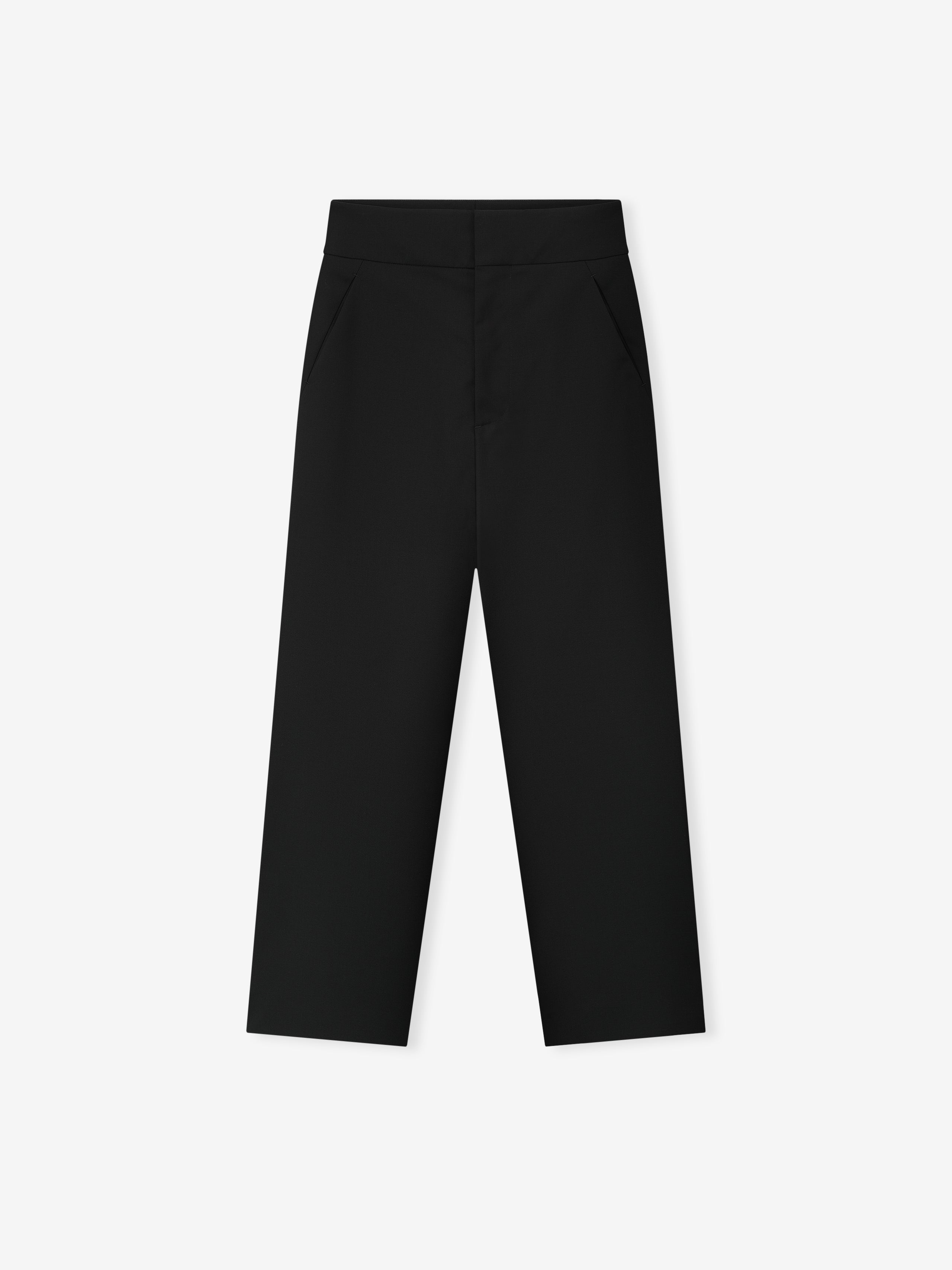 Wool Poplin Casual Flat Front Pants